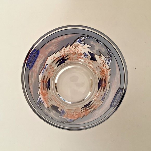 CERA GLASS 1 DOF Imari Design Blues Golds Oranges Pattern #CGP31 EXCELLENT COND! - Picture 5 of 6